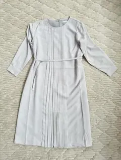 GLACIER ライトグレー プリーツ ワンピース XLサイズ