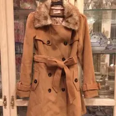 ⭐️値下げ中⭐️フェイクファー襟付コート/M