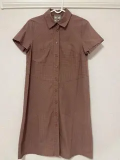 値下げ中‼️ホコモモラ チェック柄 半袖シャツワンピース 40