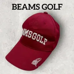 BEAMS GOLF メンズ キャップ ロゴ刺繍 帽子 ゴルフ (F) レッド系