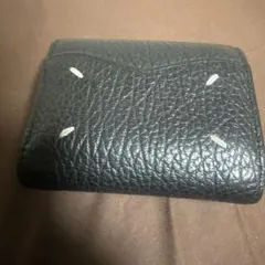 め*ん様 Maison Margiela 黒 レザー 三つ折り財布
