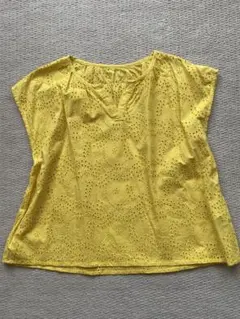 美品】Leilian カットワークレース刺繍 半袖ブラウス チュニック 日本