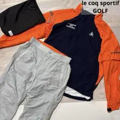 ルコックスポルティフゴルフ★レインウェア★上下★袋3点セット 【メンズM】
