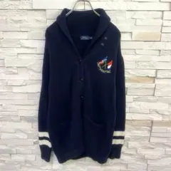 RALPH LAURENラルフローレン ショールカラー ニットカーディガン 刺繍