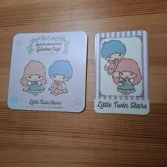 サンリオキャラクターズガーデンカフェ　キキララ　コースターとカードセット