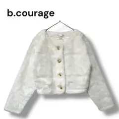 ビーカレッジ　ボアジャケット　アイボリー　金ボタン　Ｆ　長袖　ショート丈