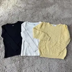 H&M コットンニット　長袖カットソー 3点セット