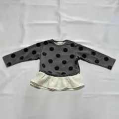 ドット柄グレー トレーナー 95cm