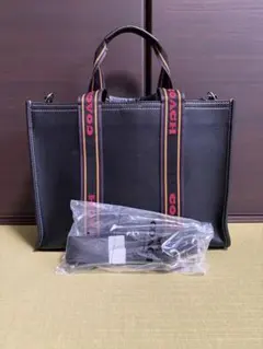 ほぼ未使用！コーチ フィールドトート30 ウェビング COACH ライト