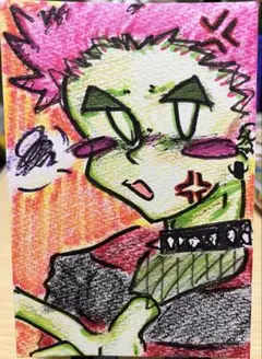 原画 Punk Rock ハガキサイズ手描きイラスト おまけ付き