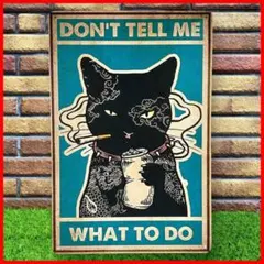 ブリキ看板 黒猫タトゥーお酒タバコ アメリカン雑貨おしゃれインテリア壁装飾DIY
