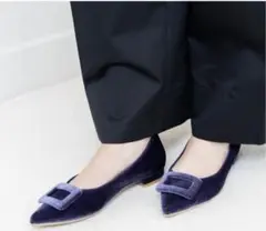 貴重色‼️ Launa lea バックルポインテッドトゥパンプス パープルのサムネイル