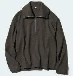 お値下げ！ユニクロ★ブラッシュドジャージープルオーバー★オリーブ　Ｌ