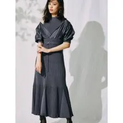 MERCURYDUOマーキュリーデュオ ネイビー　タイトロングワンピース