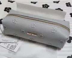 MARY QUANT 花柄ペンケース ライトグレー