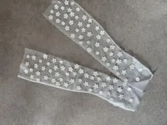 ウェディンググローブ ホワイト 花　ロング