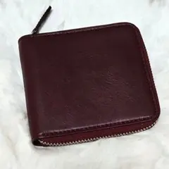 ダークレッド❣️BUSINESS LEATHER FACTORY ラウンドジップ