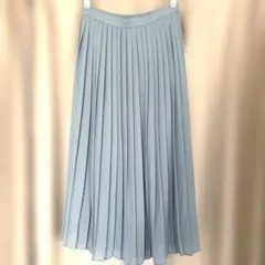 ユニクロ　シフォンプリーツロング スカート　ブルー　Ｍ