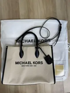保存袋付☆MICHAEL KORS 2way キャンバストートバッグ ミディアム 
