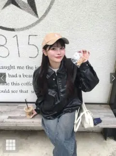 【新品•未使用品】GRL/オーバーサイズ ブラックレザージャケット/Lサイズ