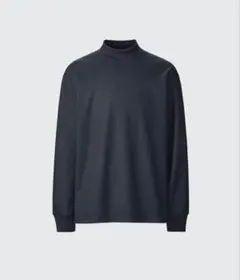UNIQLO U ブラッシュドジャージーモックネックTシャツ L ブラック