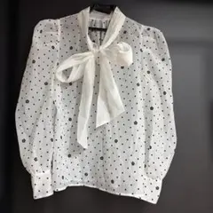 LILY BROWN MARY QUANT コラボ　ドット柄 ボウタイブラウスのサムネイル