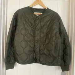 スタディオクリップ薄手キルティングジャケットMサイズカーキスタジオ春先に！