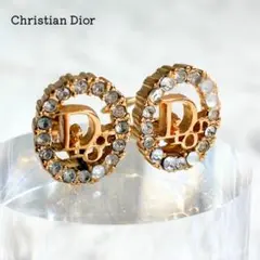 Christian Dior CDロゴ ラインストーン ピアス ゴールド - メルカリ