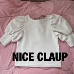 NICE CLAUP バックリボンパフスリーブトップス