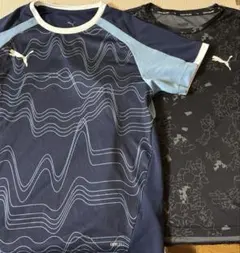 PUMA サッカーシャツ キッズ　150サイズ　ネイビー/ブラック 2枚セット