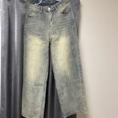 inspire ワイドレッグデニムパンツライトブルー