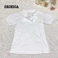 s.1044【オリヒカ】ボウタイ ブラウス ホワイト 夏◎ かわいい Lサイズのサムネイル