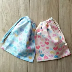 ハンドメイド　給食袋　コップ袋　巾着袋　2つセット