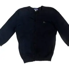 バーバリーブルーレーベル カーディガン ネイビー 五分袖 38 BURBERRY