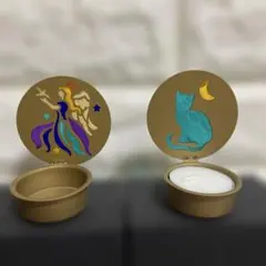 天使と猫のモチーフのアロマキャンドルのプレートのサムネイル