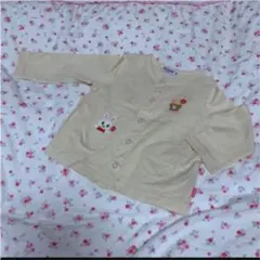 ☆90センチトップス 長袖 アップリケあり クリーム色 ミキハウス