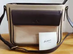 ✤美品◊希少✤Kitamuraキタムラショルダーバッグキャンバス＆レザーベージュ