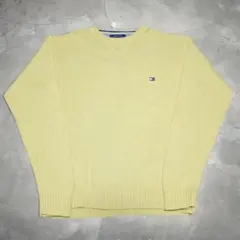 90s コットンニット 古着 トミーヒルフィガー 刺繍 アメカジ ストリート