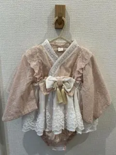 バースデイ cottoli ピンク 袴ロンパース 着物風ドレス 80サイズ