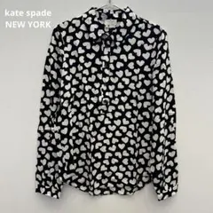 ハート柄長袖シャツ 黒と白