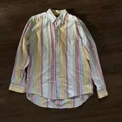 CHAPS ストライプ長袖シャツ（ピンク・イエロー） オーバーサイズ