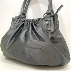 【美品】agnes b アニエスベー　ボヤージュ　ハンドバッグ　グレー