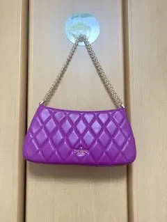 kate spade キルティングパープルハンドバッグ