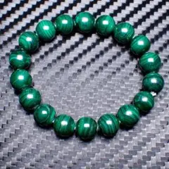 天然石 マラカイト ブレスレット 2 孔雀石 原石 鉱物標本 パワーストーン