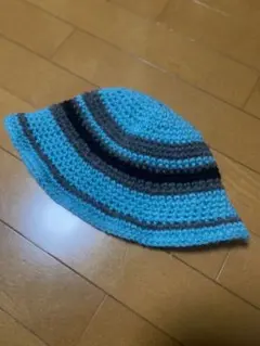 クラッシャーハット　ニット帽　かぎ編み