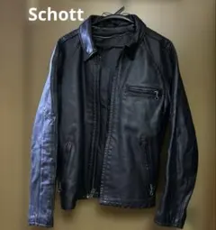 Schott 441PP•シングルライダースジャケット黒(ボアライナー無し)