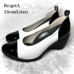 極美品■ Re:getA【24】ウェッジソール コンフォート 外反母趾バイカラーのサムネイル