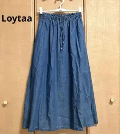 美品 Loytaa ポケット付き エアリーリラックスデニムスカート