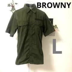 【美品A】BROWNY シャツ 半袖 L 緑 レディースのサムネイル