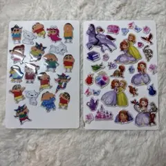 ぷくぷくシール クレヨンしんちゃん プリンセスソフィア ディズニー おすそ分け